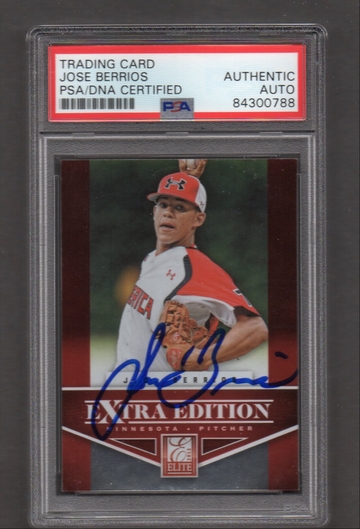 Jose Berrios Signed Autographed 2012 Elite Extra Edition #88 PSA DNA COA RC