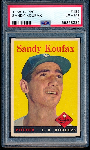 1958 Topps Sandy Koufax #187 PSA 6 ++ Centered