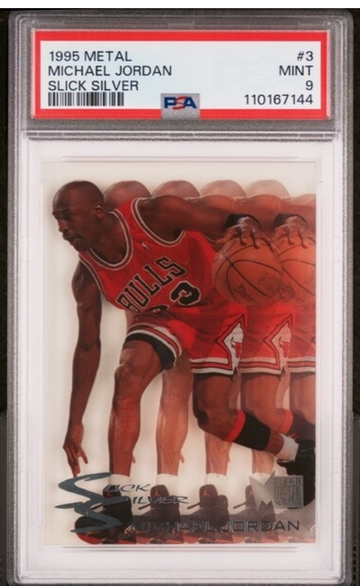 Michael Jordan 1995 metal slick silver psa 9