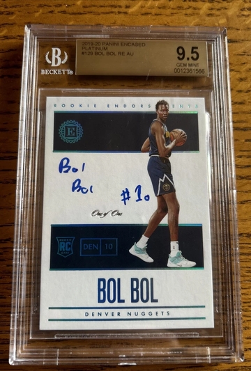 2019-20 Panini Encased Bol Bol Rookie Endorsements Auto Platinum 1/1 BGS 9.5/10