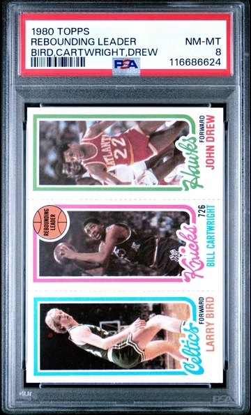 1980–81 Topps Larry Bird RC Cartwright drew PSA 8 