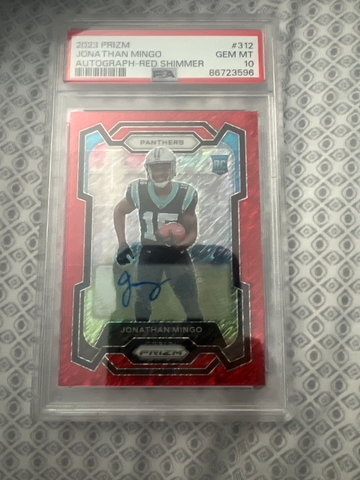 2023 Prizm Jonathan Mingo Autograph-Red Shimmer