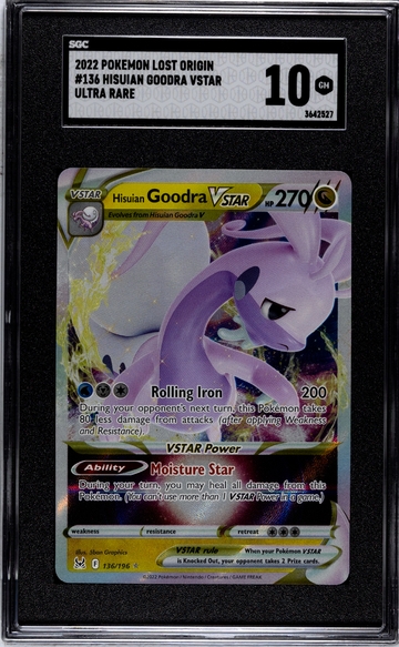 2022 Pokémon Lost Origin Hisuian Goodra #136 VSTAR Ultra Rare SGC 10