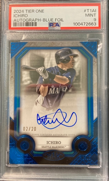 2024 Ichiro Auto /20 Blue Foil PSA 9 HOF Tier One Mariners SSP