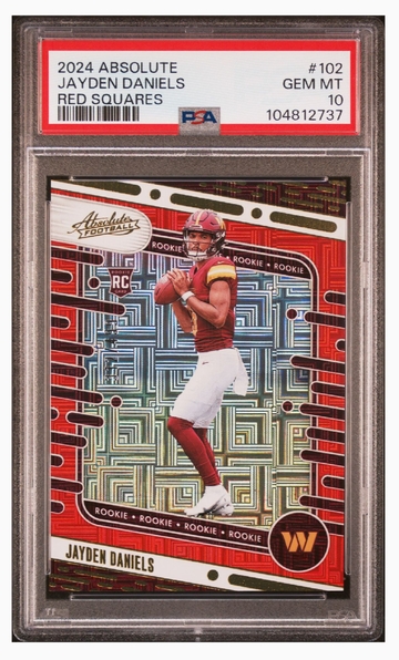 2024 Absolute Jayden Daniels /499 Red Squares Rookie Card PSA 10 Gem Mint