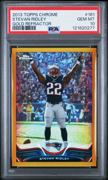 2013 Topps Chrome - GOLD Refractor - STEVAN RIDLEY Patriots 1/50 POP 1 !  PSA 10