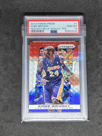 2013 Panini Prizm Kobe Bryant Red White Blue Prizm Mosaic Prizm PSA 10 GEM MINT  