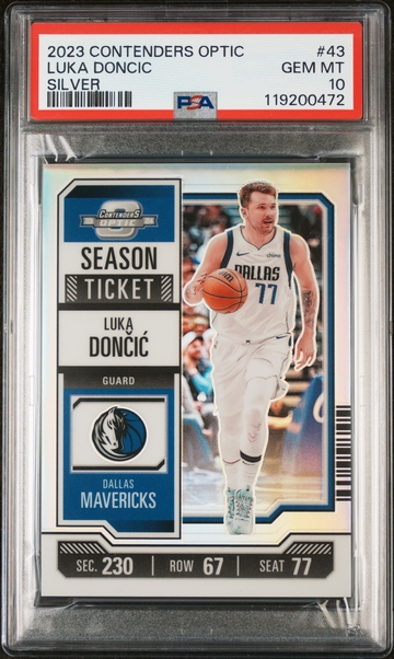 2023 Contenders Optic #43 Luka Dončić Season Ticket PSA 10