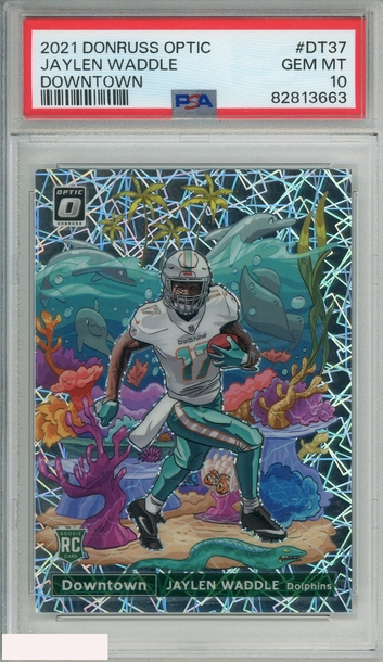 2021 PANINI DONRUSS OPTIC DOWNTOWN JAYLEN WADDLE #DT37 ROOKIE RC PSA 10 GEM MT