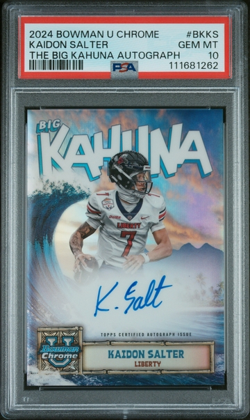 2024 Bowman University Chrome the Big Kahuna Autographs #BKKS Kaidon Salter PSA 10