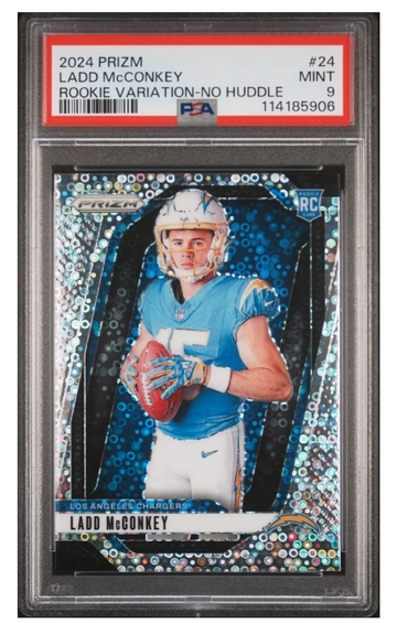 2024 Prizm Ladd McConkey No Huddle Variation Rookie Card PSA 9 Mint