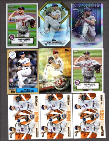 Lot of (22) Max Scherzer Baseball Cards - Inserts Patch Nice Variety