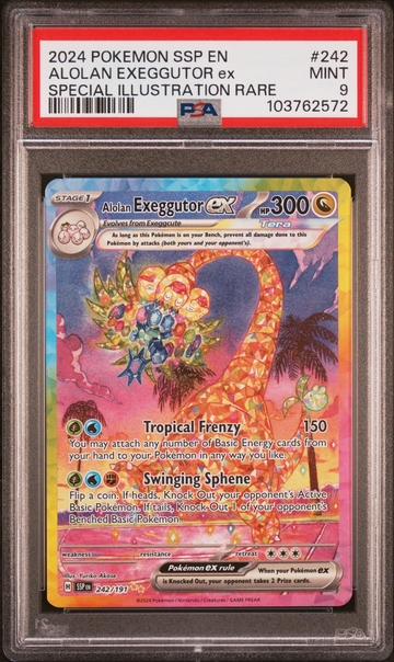 2024 Pokemon #242/191 Alolan Exeggutor ex Special Illustration Rare PSA 9
