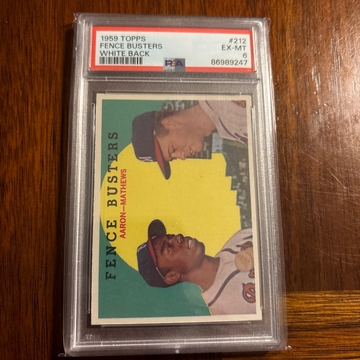 1959 Topps Fence Busters Hank Aaron and Ed Mathews PSA 6 Milwaukee Braves
