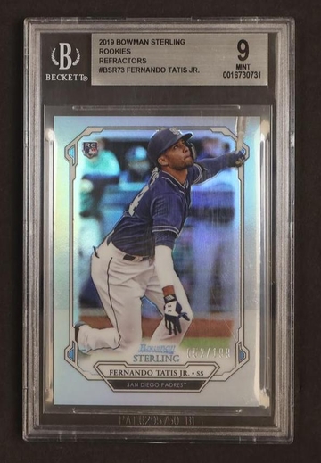 2019 Bowman Sterling BSR-73 Fernando Tatis Jr. Rookies Refractor Rookie /199 Beckett 9 Mint San Diego Padres