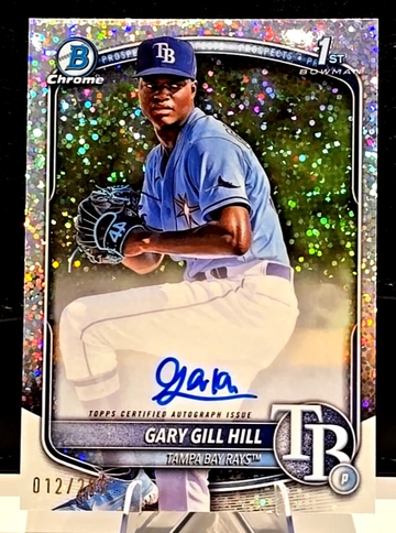 2025 Bowman 1st Chrome  SPECKLE REFRACTOR  AUTO /299  Gary Gill Hill  Tampa Bay Rays