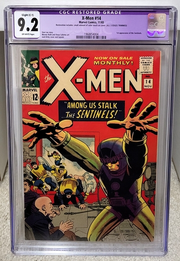 X-Men #14 (1965) CGC 9.2 RESTORED - 1st Appearance of Sentinels & Bolivar Trask Marvel Comics Key