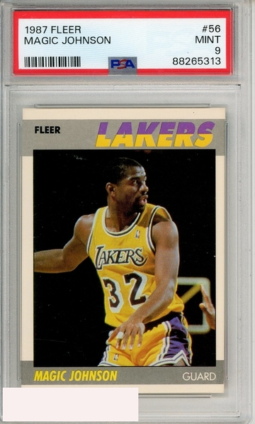 1987 FLEER MAGIC JOHNSON #56 PSA 9 MINT