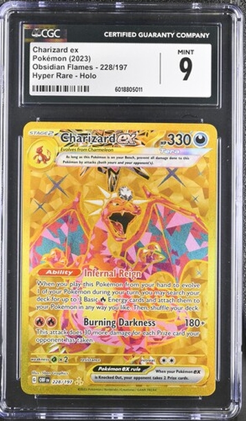 2023 Pokemon #228/197 Charizard ex Obsidian Flames CGC 9