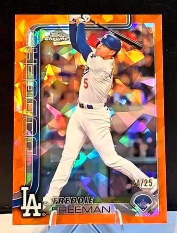 2025 Topps Chrome Sapphire  Freddie Freeman  Refractor Orange  /25  Dodgers