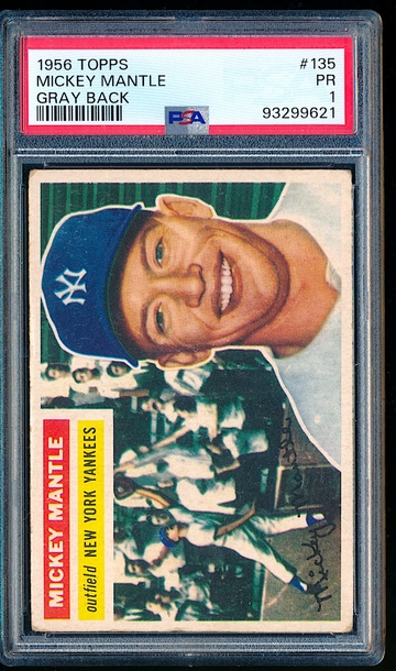 1956 Topps Mickey Mantle #135 PSA 1 + Centered, looks better 