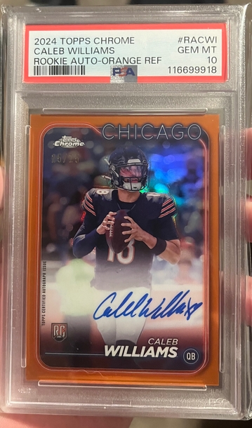 Caleb Williams Topps Chrome Rookie Autographs psa 10 Orange /25