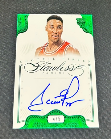 2012-13 Scottie Pippen Panini Flawless Emerald Green Auto 4/5 Signature First Year SP #6 Autograph