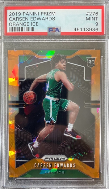 2019 Panini Prizm Orange Cracked Ice Carsen Edwards