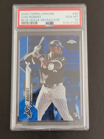 Luis Robert 2020 Topps Chrome Blue Wave Refractor #03/75 PSA 10
