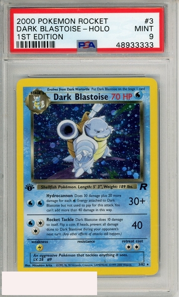 2000 POKEMON ROCKET DARK BLASTOISE-HOLO #3 1ST EDITION PSA 9 MINT