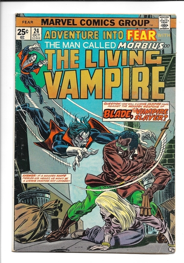 Adventure Into Fear #24 (1974) 1st Meeting of Morbius and Blade