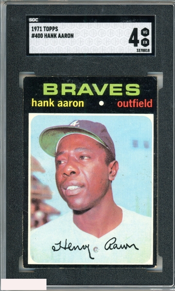 1971 TOPPS HANK AARON #400 BRAVES HOF SGC 4 VG-EX