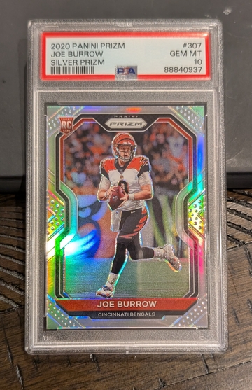 2020 Panini Prizm Joe Burrow Silver Rookie RC PSA 10