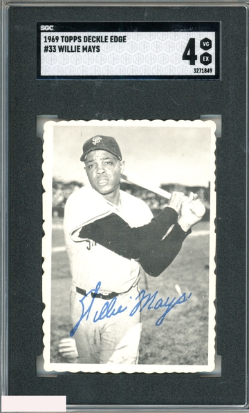 1969 TOPPS DECKLE EDGE WILLIE MAYS #33 GIANTS HOF SGC 4 VG-EX