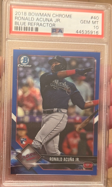 2018 Bowman Chrome Ronald Acuna Jr Rookie Blue Refractor /150 PSA 10