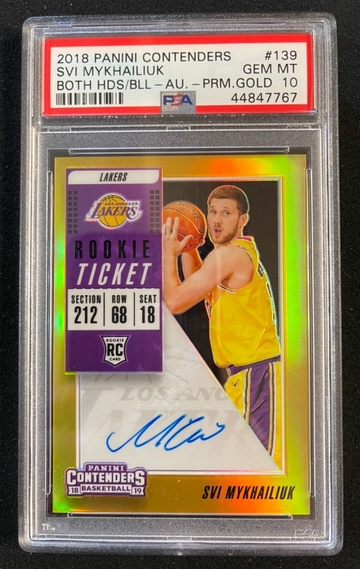 Svi Mykhailiuk 2018 Contenders GOLD /10 RC Auto