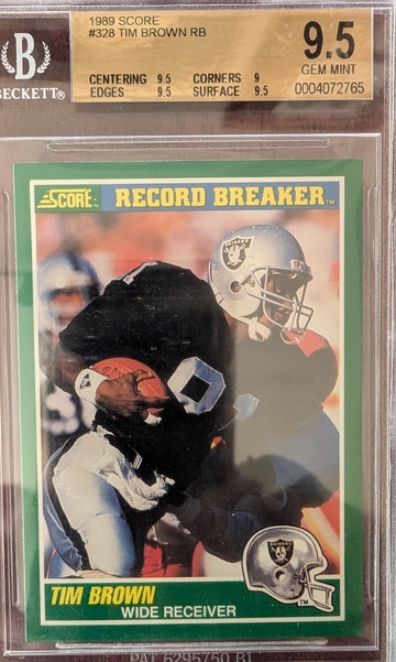 1989 Score Tim Brown record breaker BGS 9.5 Gem Mint