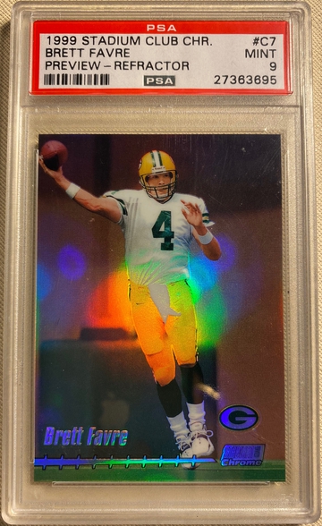 1999 Stadium Club Chrome Brett Favre Preview REFRACTOR PSA 9 MINT