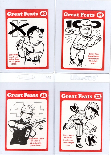 1972 Fleer Laughlin Baseball Feats Lot of 13 each 1/4 set NM++