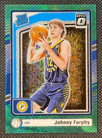 2024-25 Panini Donruss Optic #261 Johnny Furphy Rated Rookie Green Glitter RC /5