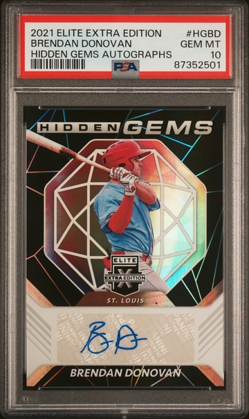 2021 Panini Elite Extra Edition Hidden Gems Autographs Brendan Donovan PSA 10