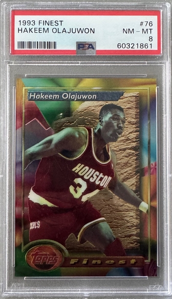 1993 Topps Finest Hakeem Olajuwon PSA 8