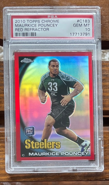 2010 topps chrome Maurkice Pouncey red refractor rookie /25 psa 10