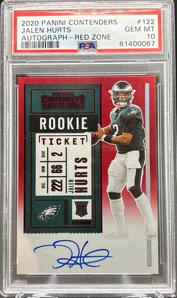 Jalen Hurts 2020 Contenders 122 RC Auto Red Zone SSP PSA 10 💎 