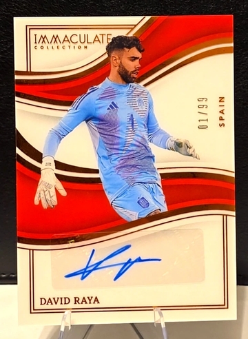 2023-24 Panini Immaculate David Raya Auto 01/99 Spain First Print Bookend! Spain