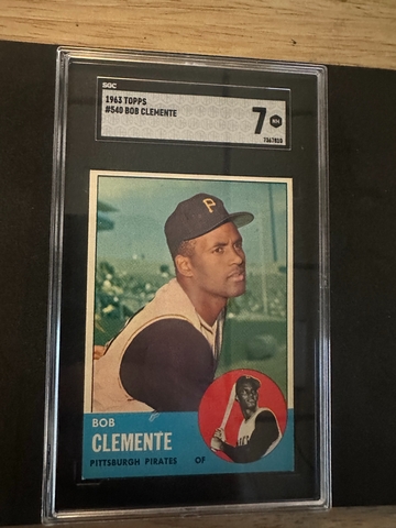 1963 TOPPS #540 BOB CLEMENTE SGC 7 NM CENTERED GORGOUS 