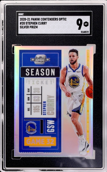 2020 Panini Contenders Optic Silver Prizm Stephen Curry #20 SGC 9