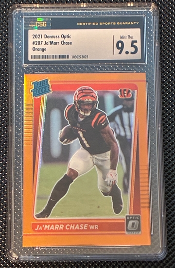 2021 Optic JaMarr Chase RC Orange Rookie Color Match /199