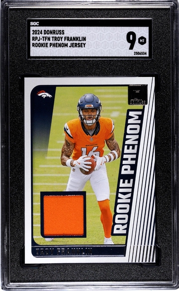 2024 Donruss #RPJ-TFN Troy Franklin Rookie Phenom Jersey SGC 9