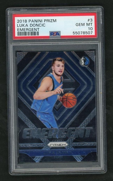 2018 Panini Prizm 3 Luka Doncic Emergent Rookie PSA 10 Gem Mint Dallas Mavericks